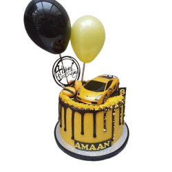 Yellow Delight Balloon Cake