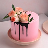 Enchanting Pink Rose Cake