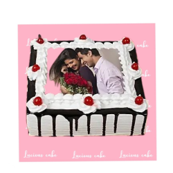 Black forest Square Photo Cake