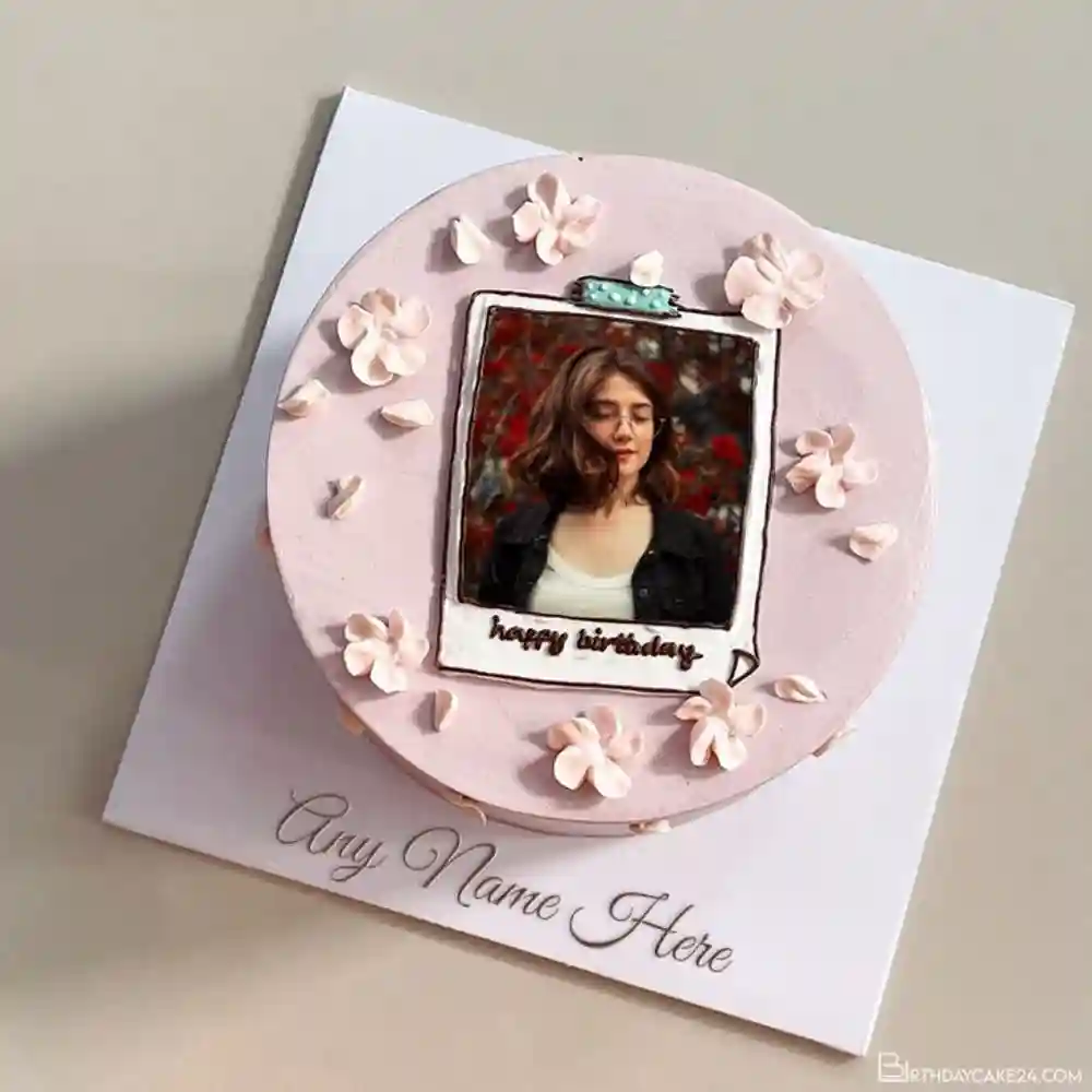 Lovely Pink Photo Cake