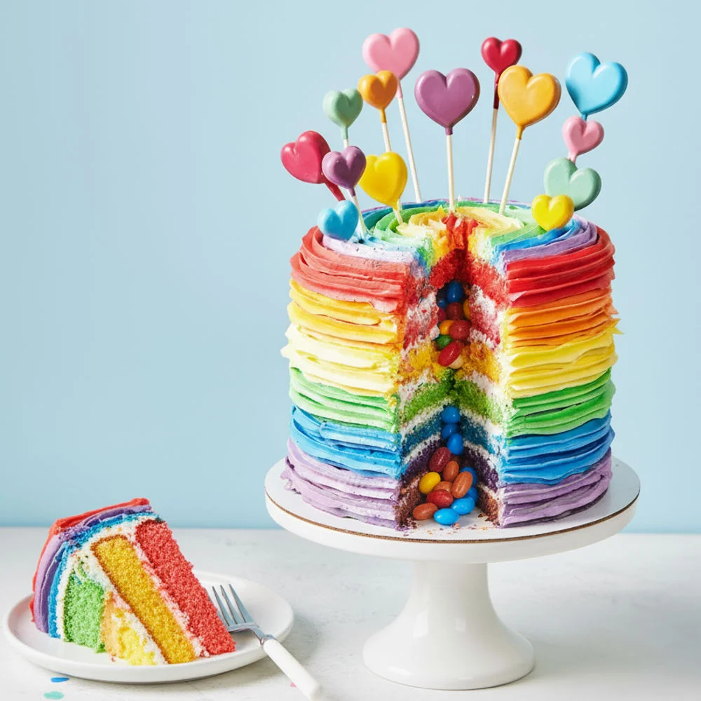 Lovely Rainbow Pinata cake