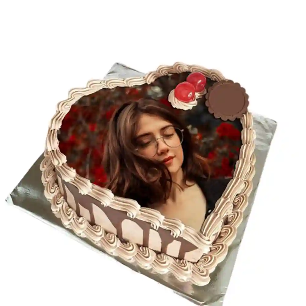 Lovely heart photo cake