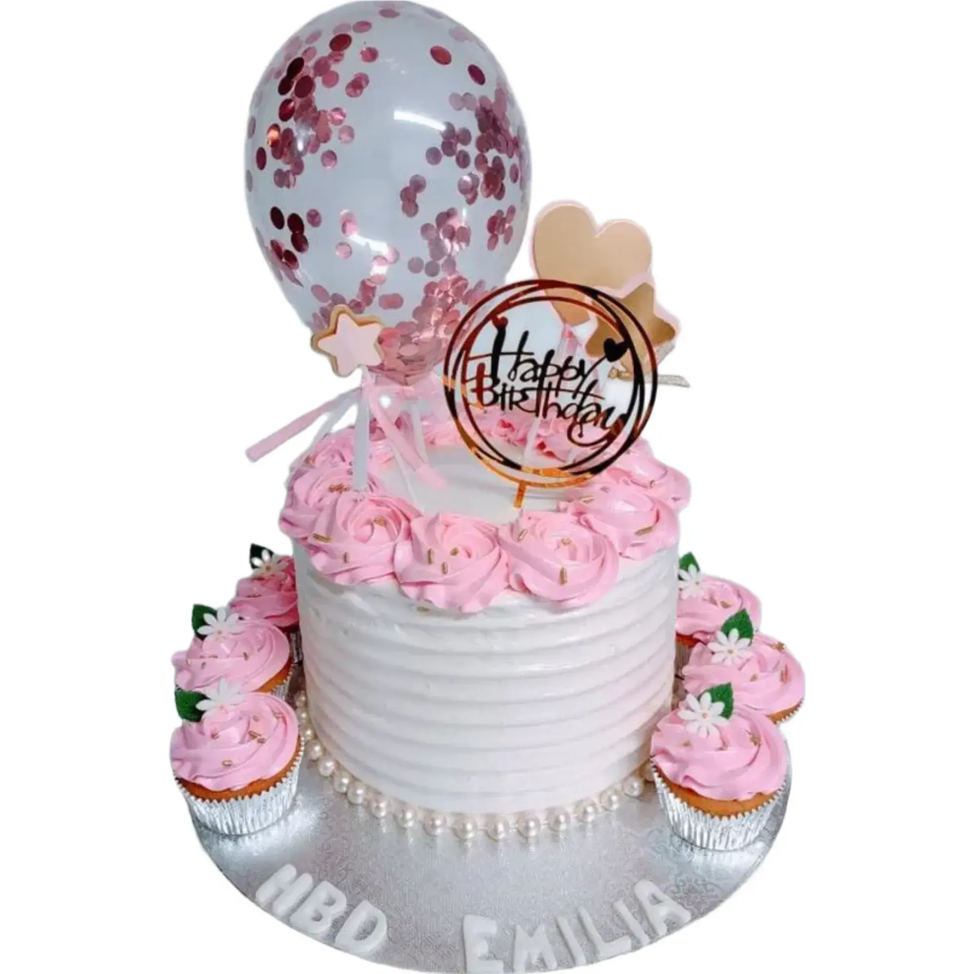 Pinkis confetti on cupcakes