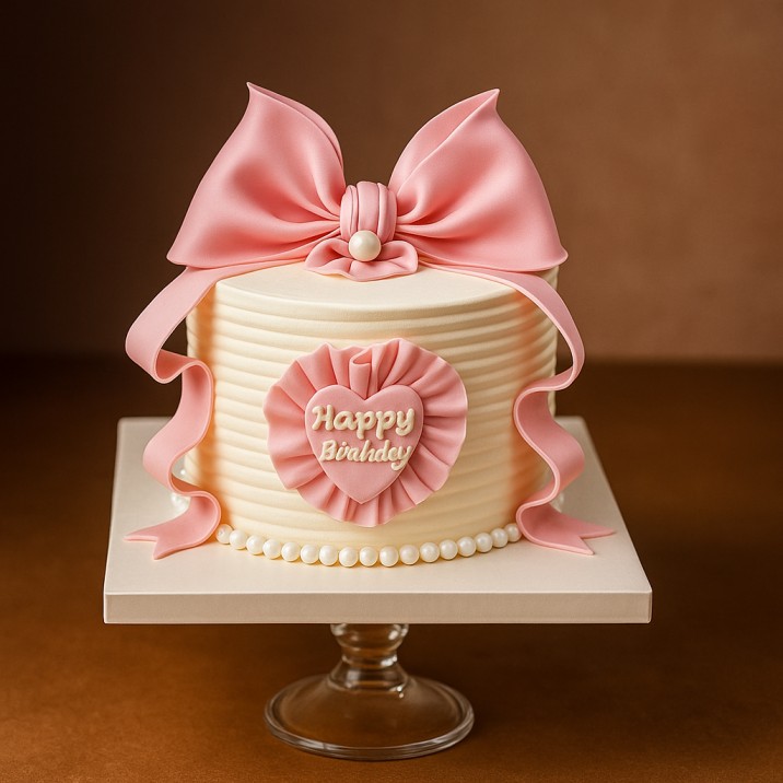 Pretty in Pink Bow Cake