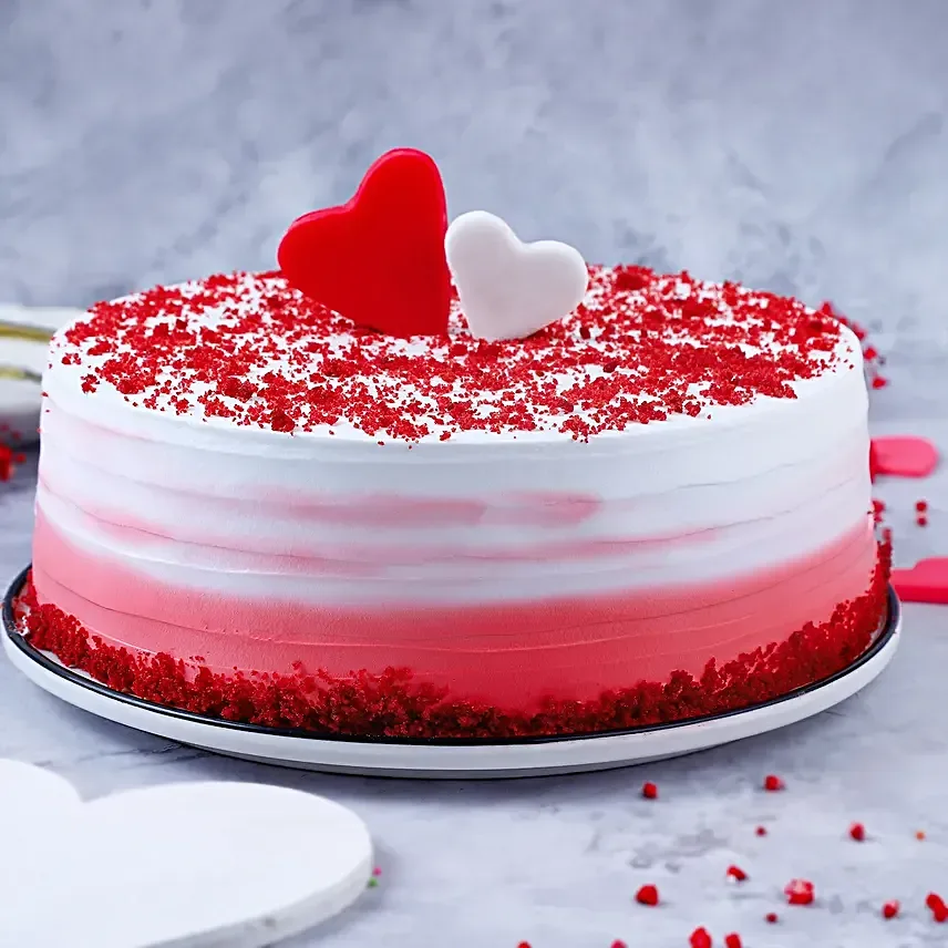 Twin Hearts Red Velvet Cake